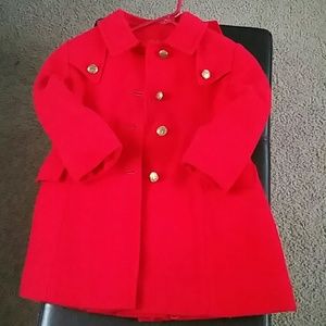 Holiday Red girls peacoat